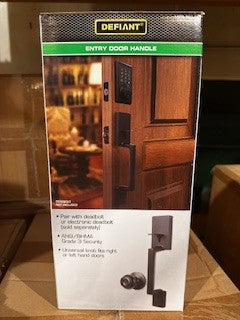 Vancouver Matte Black Entrance Door Handleset with Hartford Interior Knob